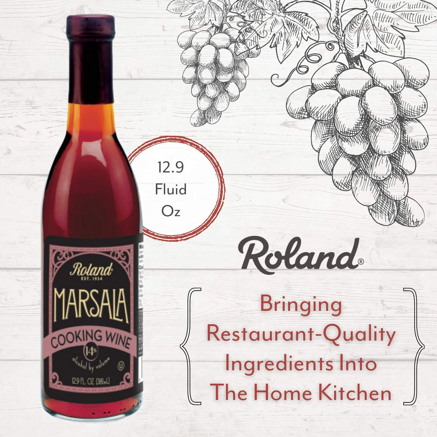 Roland Marsala Cooking Wine, 12.9 oz | 381 ml - Image 3