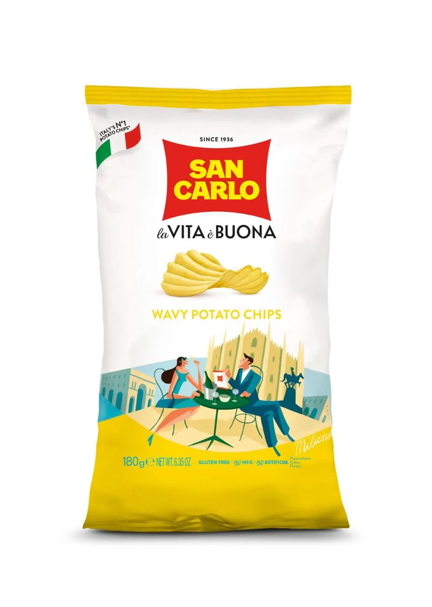 San Carlo Wavy Potato Chips SMALL Bag, 1.76 oz | 50g