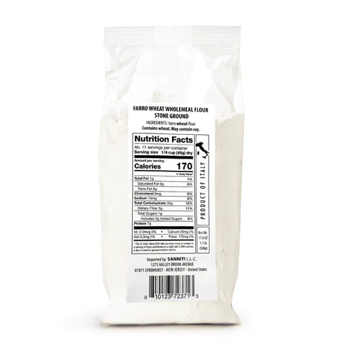 Sannit Farro Wheat Wholemeal Flour, Farina di Farro, 17.6 oz | 1.1 lb - Image 2