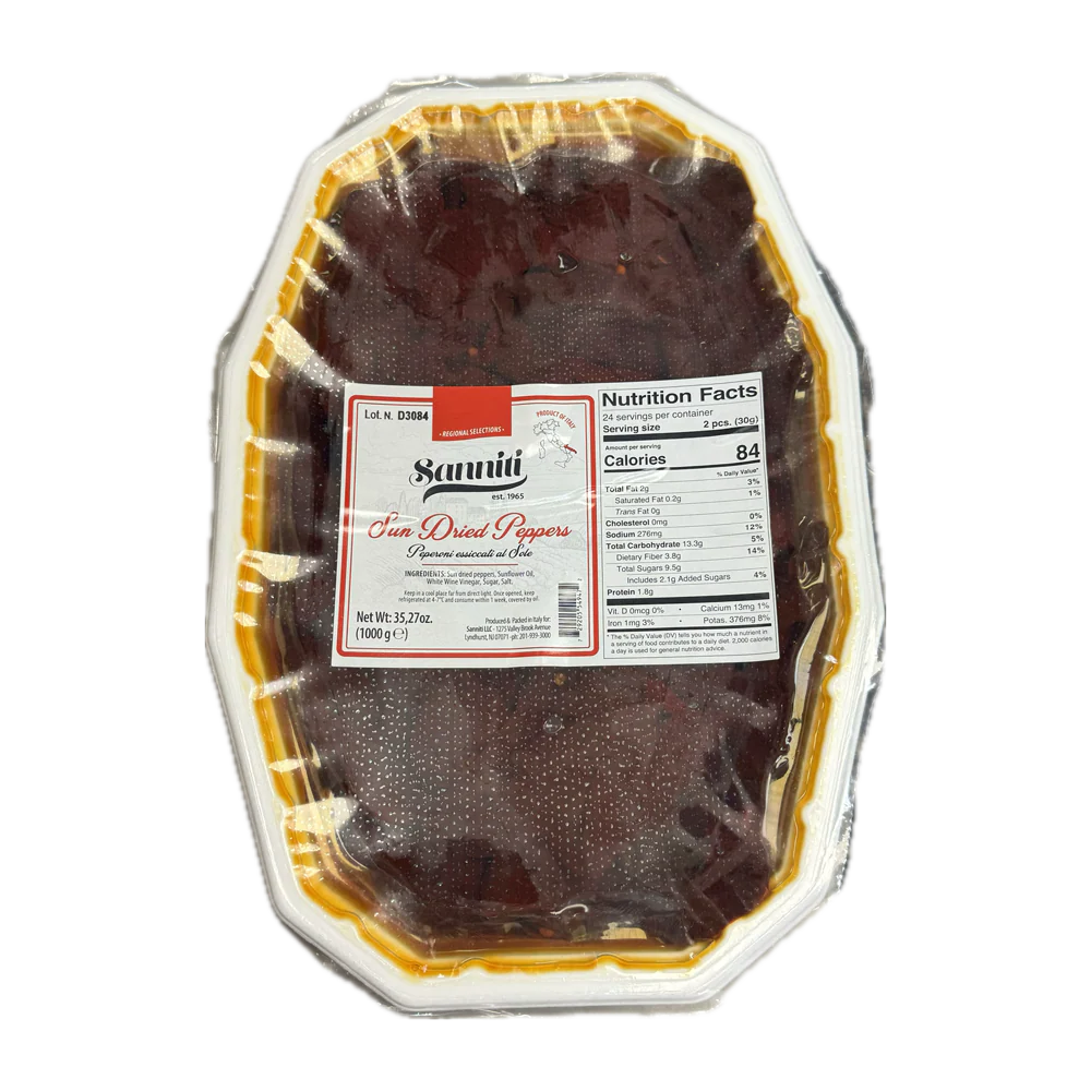 Sanniti Sweet & Savory Sun Dried Peppers, 2.2 lbs | 1000g
