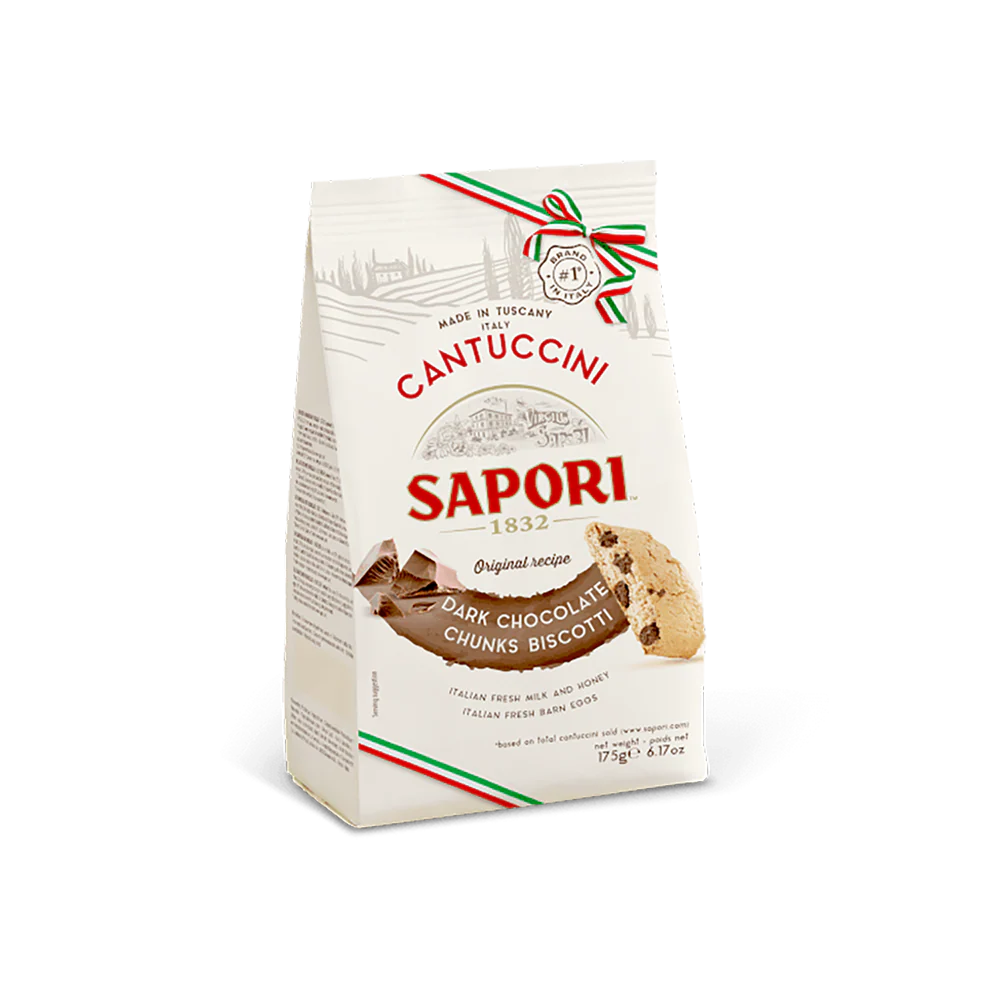 Sapori Dark Chocolate Cantuccini Almond biscuits, 6.17 oz | 175g