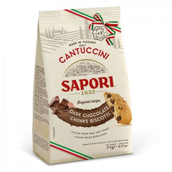 Sapori Dark Chocolate Cantuccini Almond biscuits, 6.17 oz | 175g - Image 2