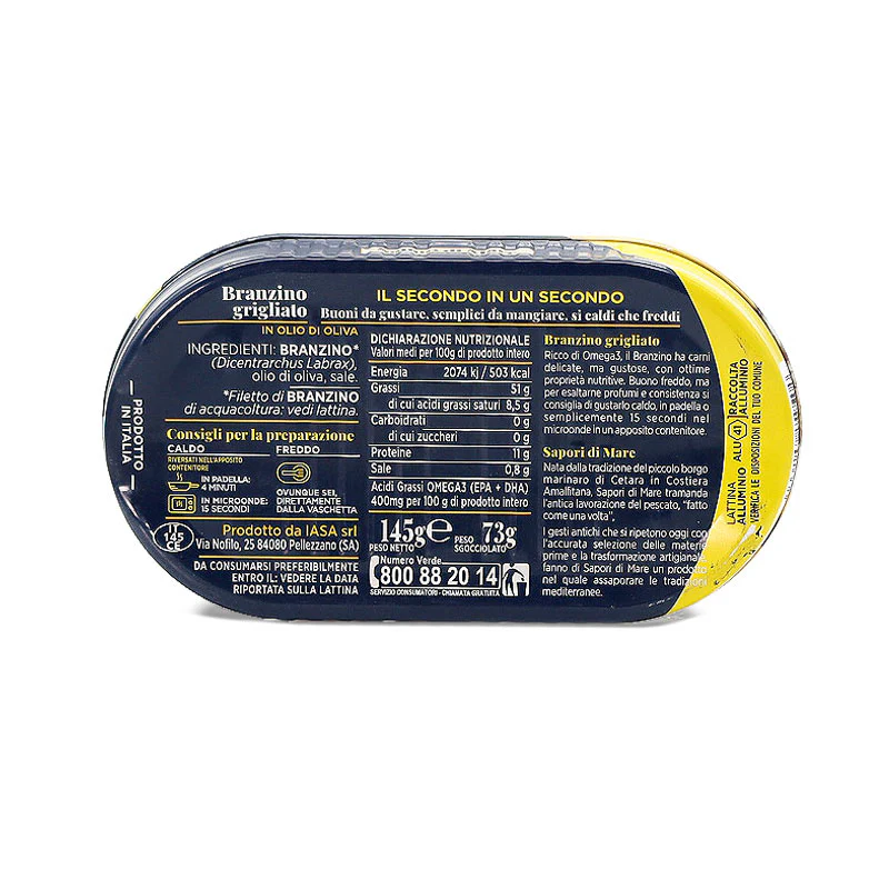 Sapori di Mare Grilled Sea Bass, Branzino Grigliato, 5.11 oz - Image 2
