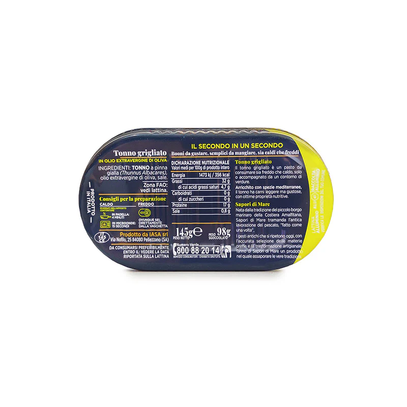 Sapori di Mare Grilled Tuna in Oil, Tonno Grigliato, 5.11 oz - Image 2