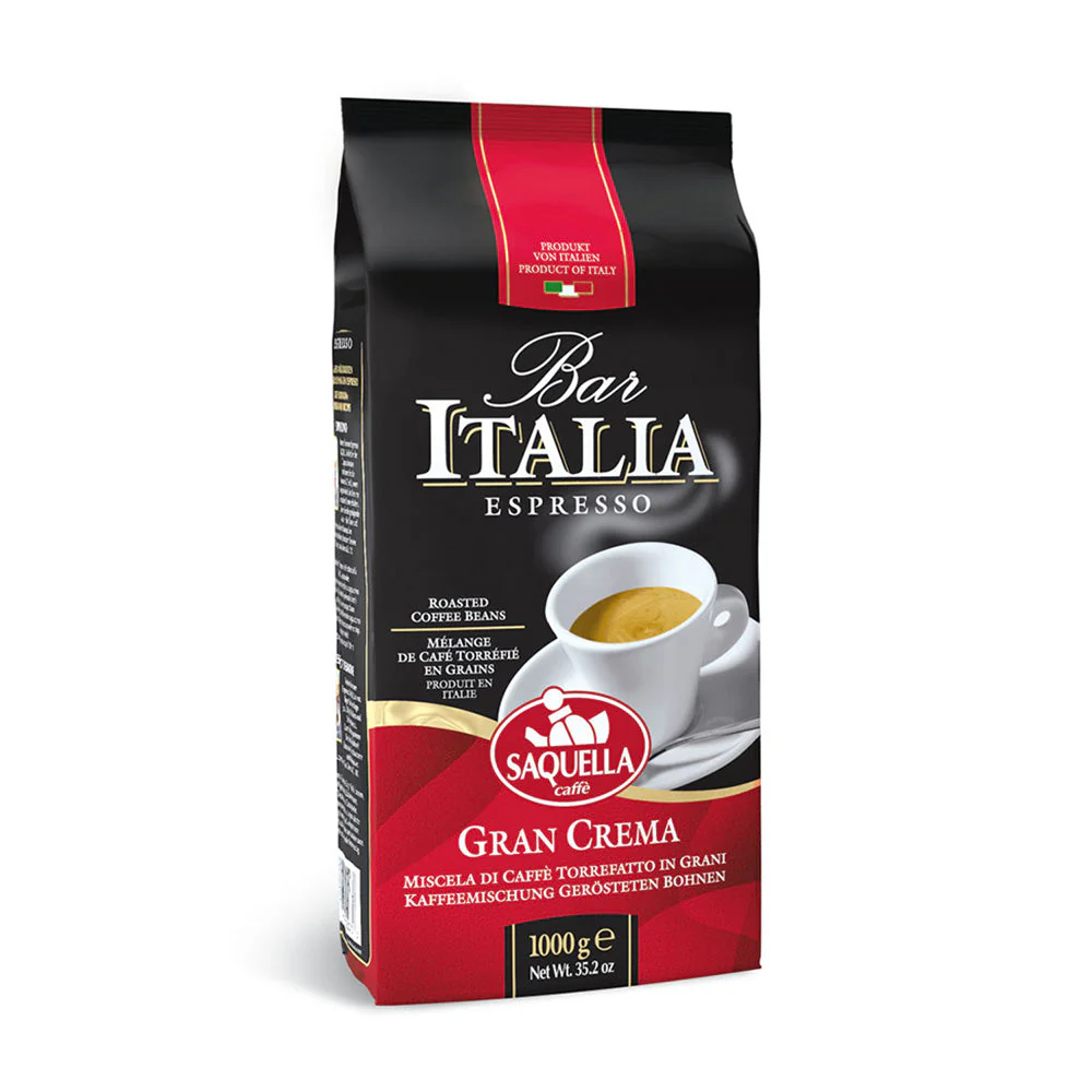 Saquella Caffe Bar Italia Gran Crema Beans, 17.6 oz | 500g