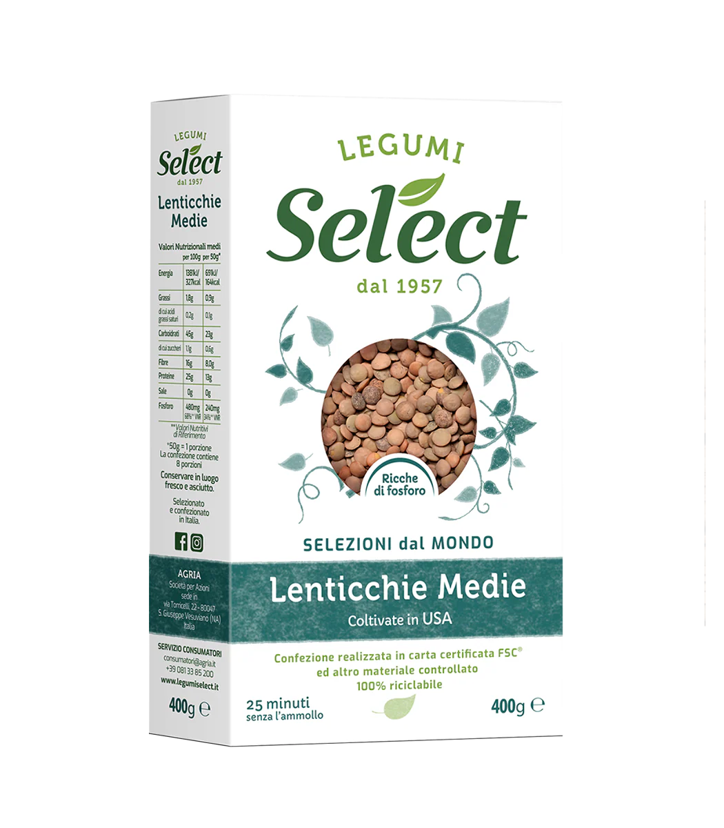 Select Medium Lentils, Grown in USA, Medie, 14.1 oz | 400g