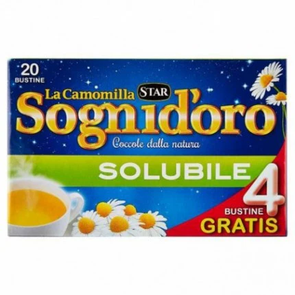 Sognidoro Chamomile Herbal Tea, Solubile, 20 Bags, 3.5 oz | 100g