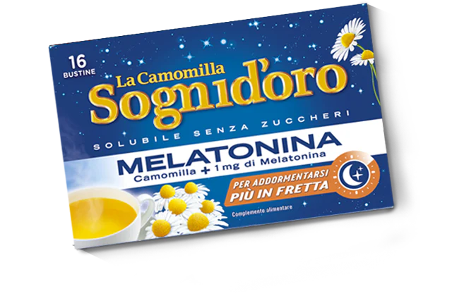 Sognidoro Chamomile with Melatonin Herbal Tea, 16 Bags, 2.2 oz | 64g