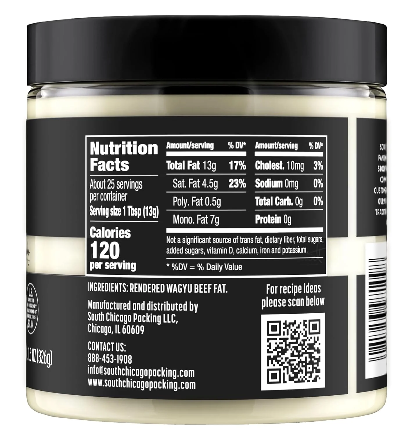 South Chicago Packing Wagyu Beef Tallow, 11.5 Oz Glass Jar - Image 2
