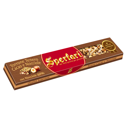Sperlari Soft Nougat with Dark Chocolate & Chopped Hazelnuts, 3.5 oz