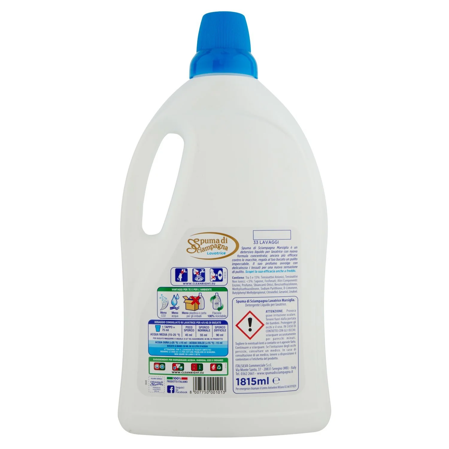 Spuma di Siampagna Lavatrice Bucato, Pulito & Tradizione, 60 Washes, 3000ml - Image 3