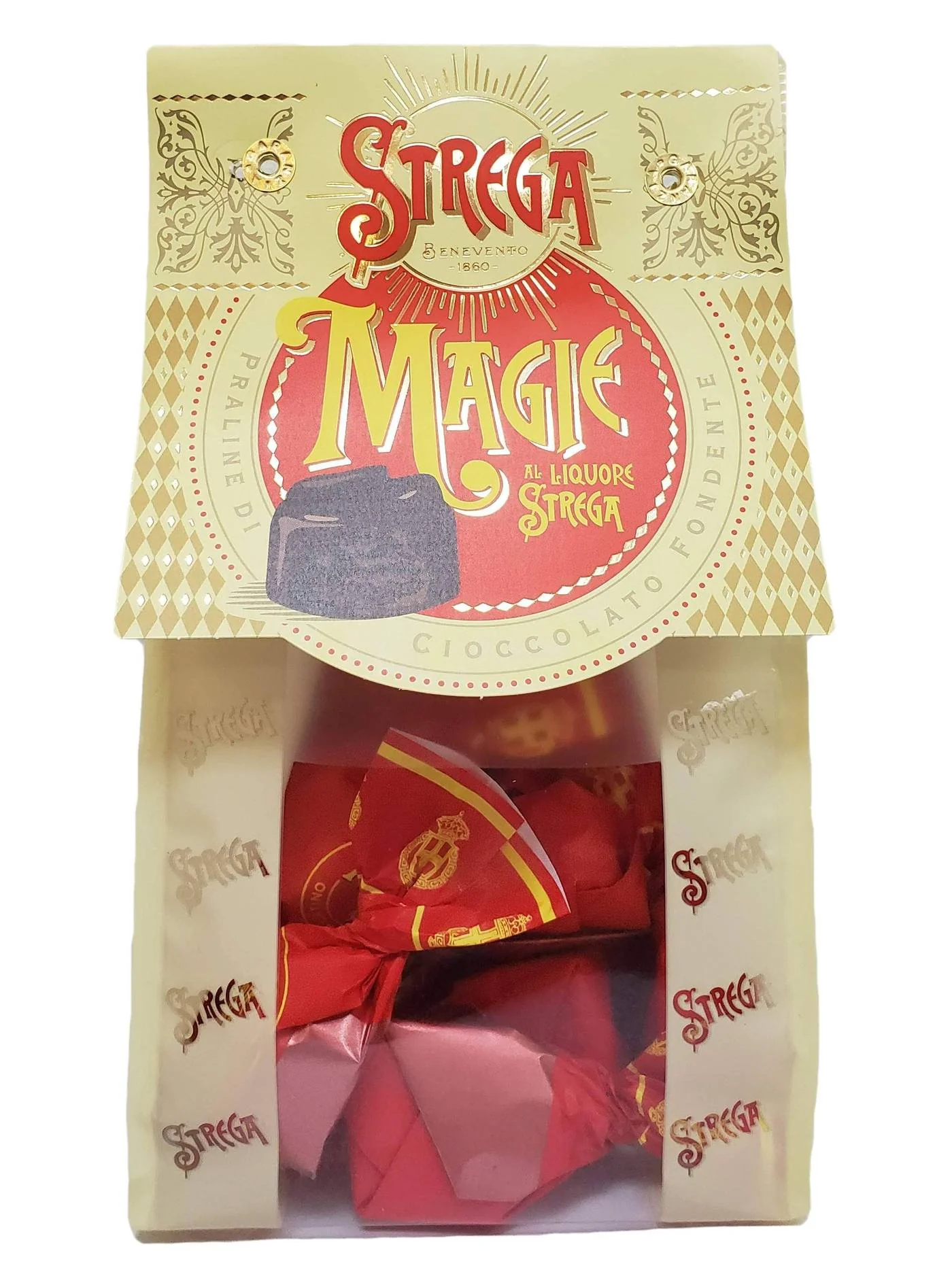 Strega Dark Chocolate Truffles with Liqueur Creme, Magie Strega, 5.29 oz | 150g