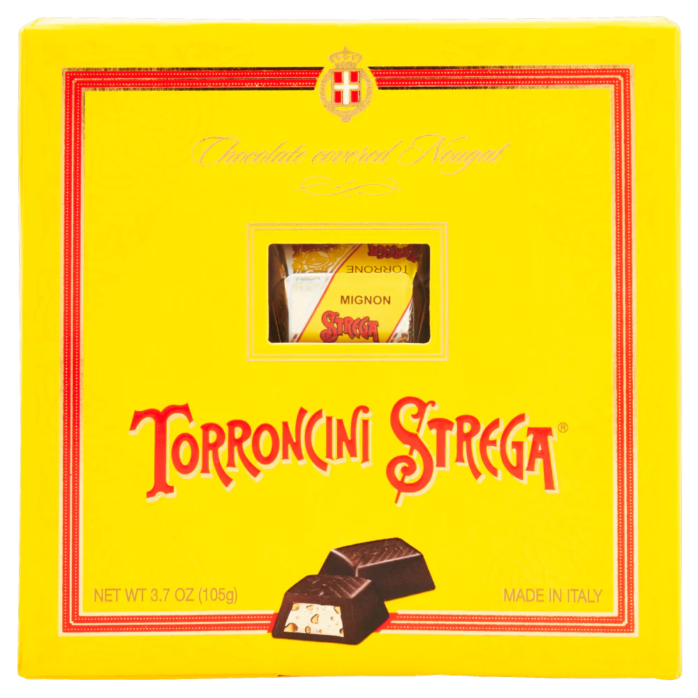 Strega Mini Hard Nougat, Torroncini Strega, 12 Piece Box, 3.7 oz | 105g