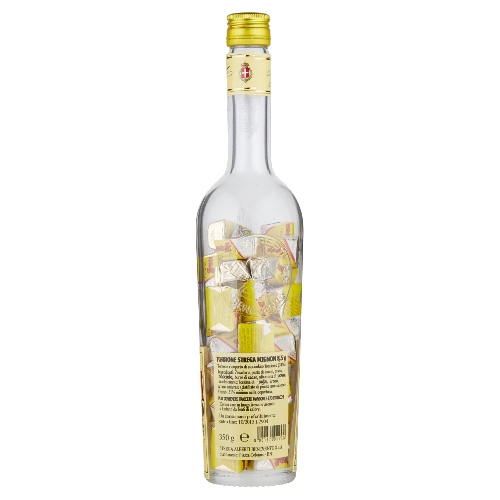 Strega Mini Hard Nougat, Torroncini Bottle, 350g - Image 2