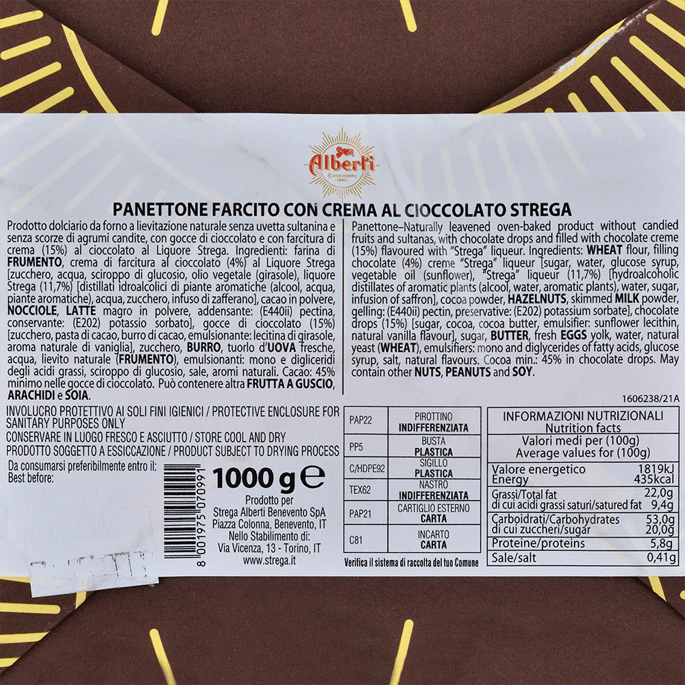 Strega Panettone with Chocolate Drops and Strega Liqueur Cream, 35.27 oz | 1000g - Image 3