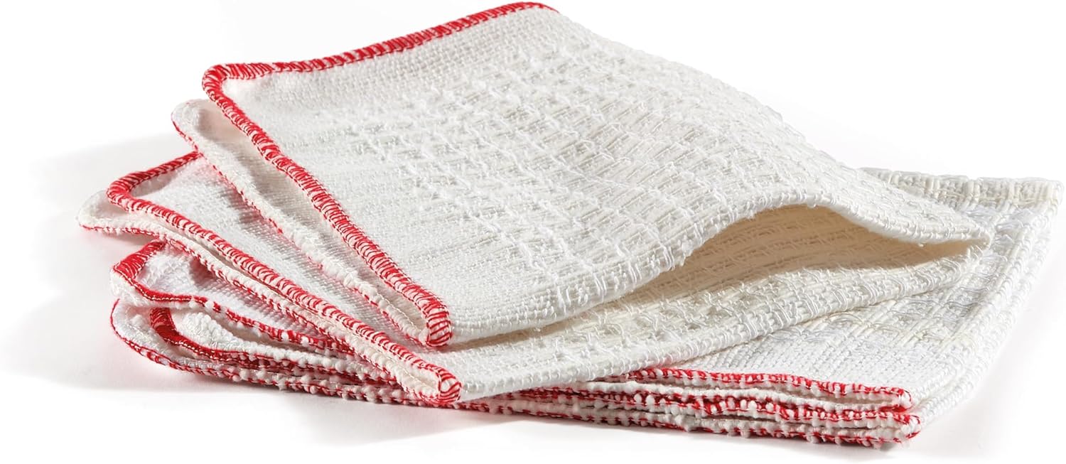 Vesuvio White Cotton Floor Cloth, Strofinacci Per Pavimenti 40 x 70 cm | 15.8" x 27.5"