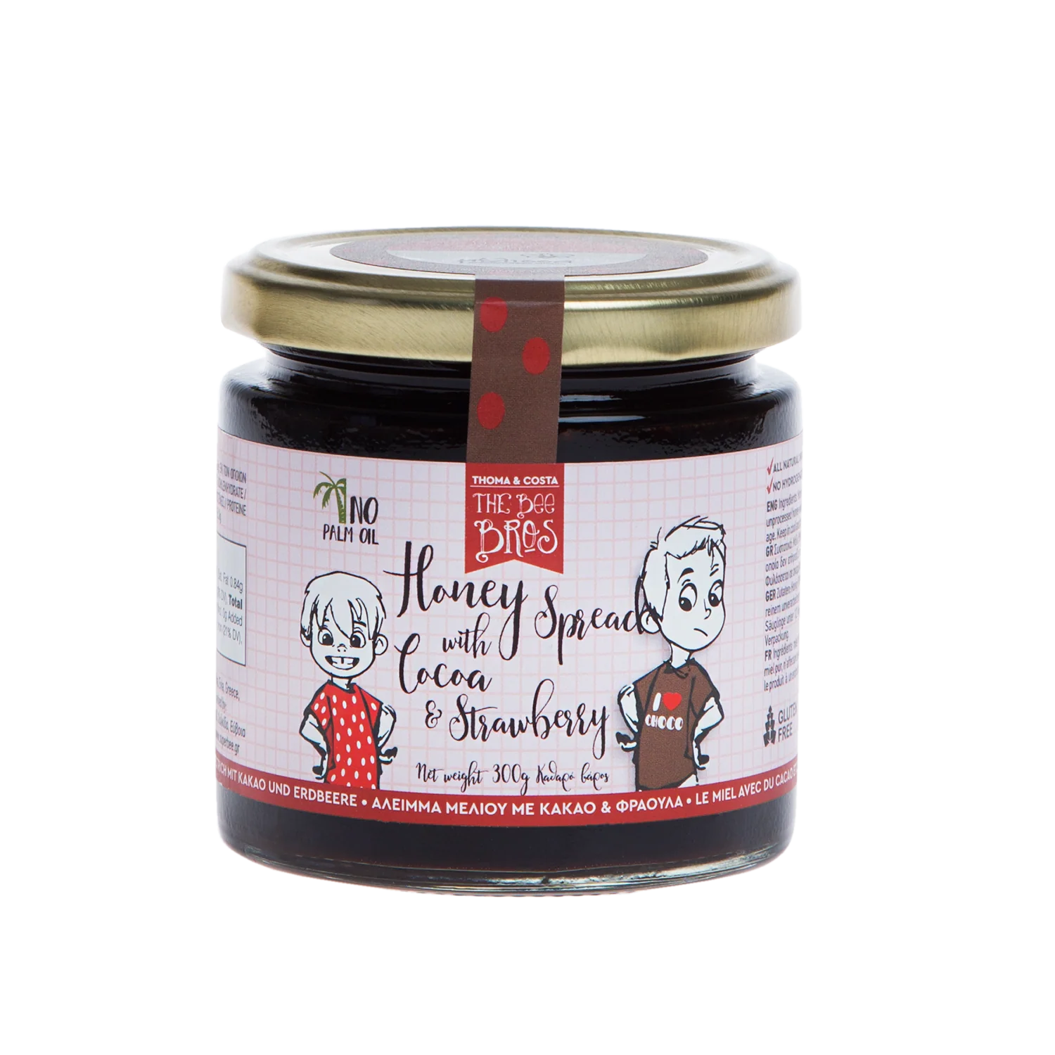 The Bee Bros Honey Spread With Cocoa & Strawberry, 10.58 oz | 300g