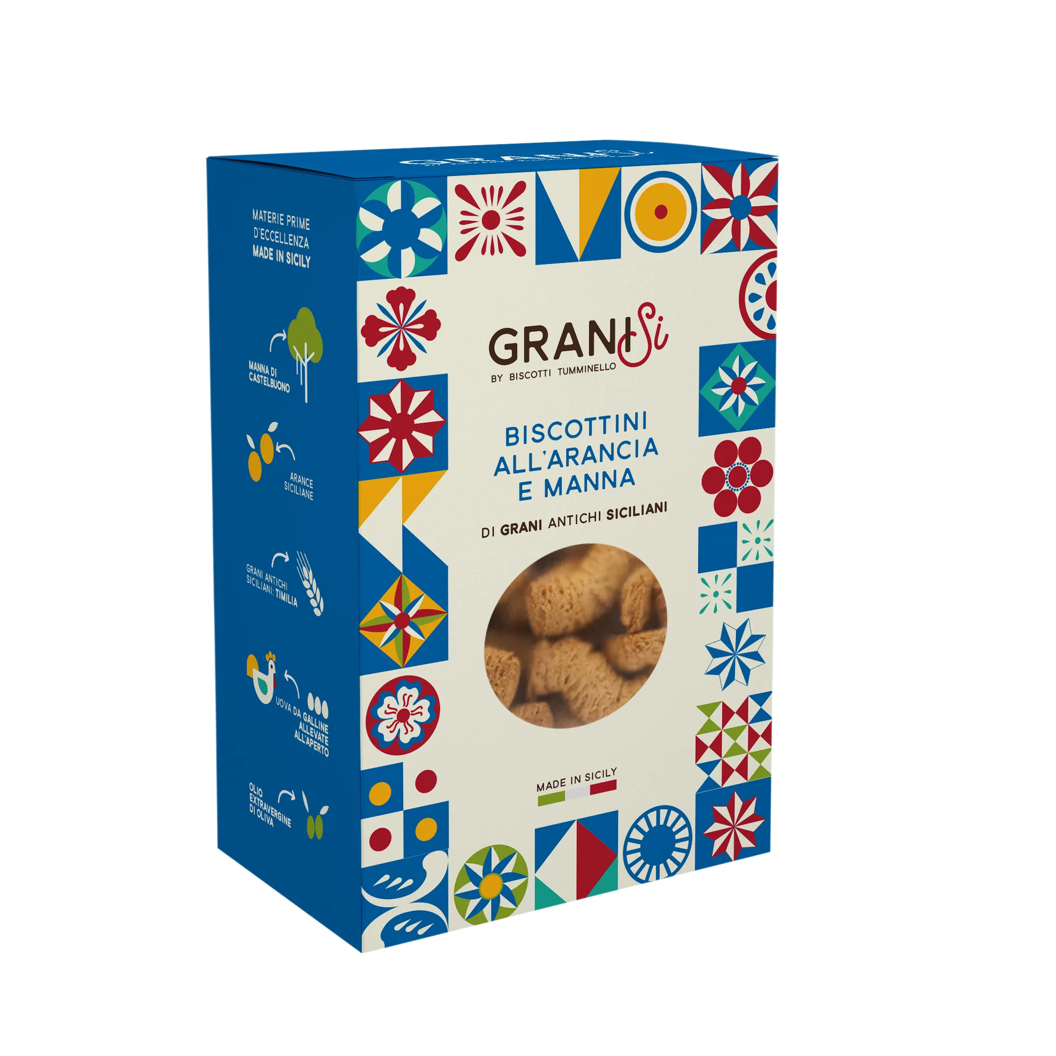 Tumminello Granisi Biscottini allāArancia e Manna ā Orange & Manna Cookies, 7.4 oz (210g) | Sicilian Italian Biscuits