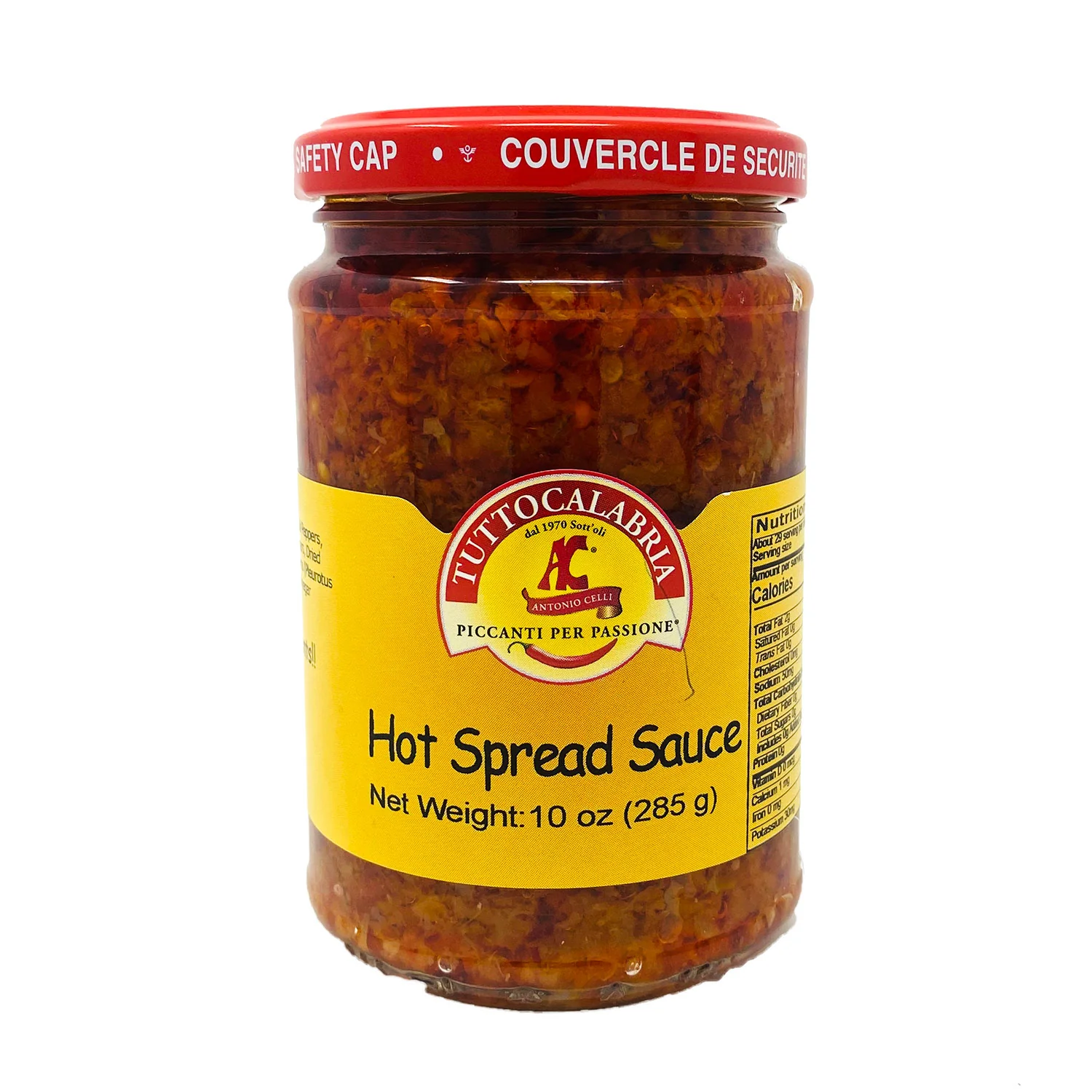 Tutto Calabria Hot Spread Sauce, Miscela Esplosiva, 10 oz | 285g