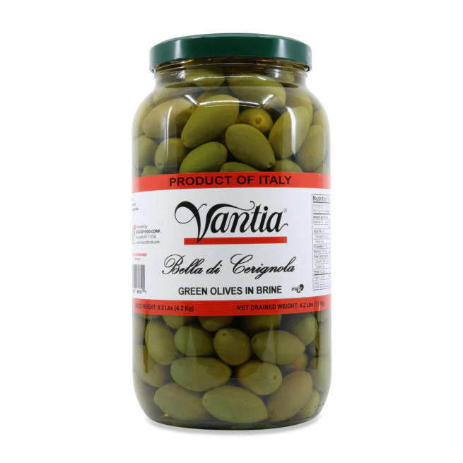 Vantia Green Cerignola Olives, 4.2 kg | 9.3 lb