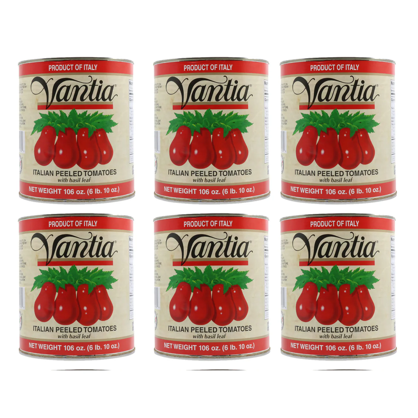 Vantia Italian Peeled Tomatoes w Basil Leaf, 106 oz | 6 lb 10 oz - Image 2