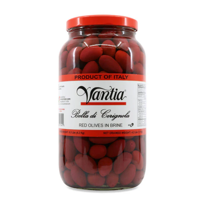 Vantia Red Cerignola Olives, 4.2 kg | 9.3 lb