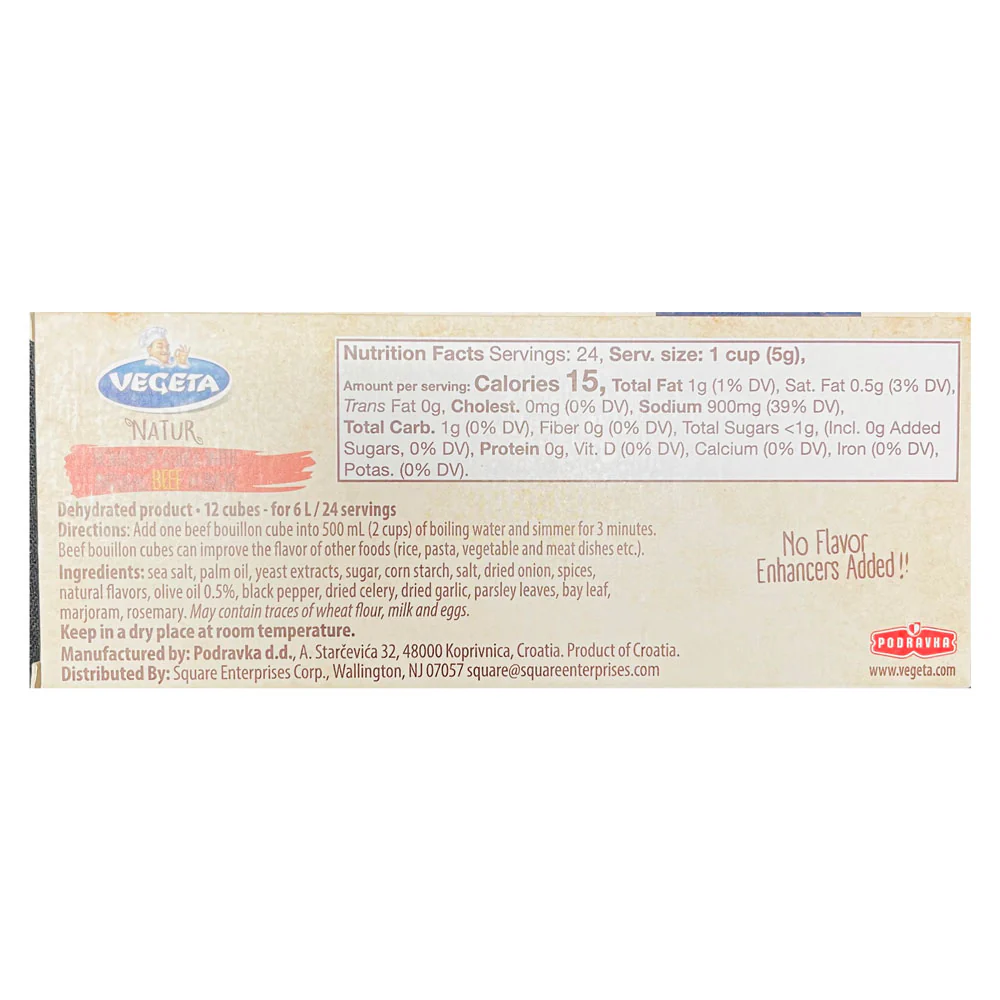 Vegeta Natur Bouillon Cubes: Beef Stock, 12 cubes, 4.2 oz | 120g - Image 2