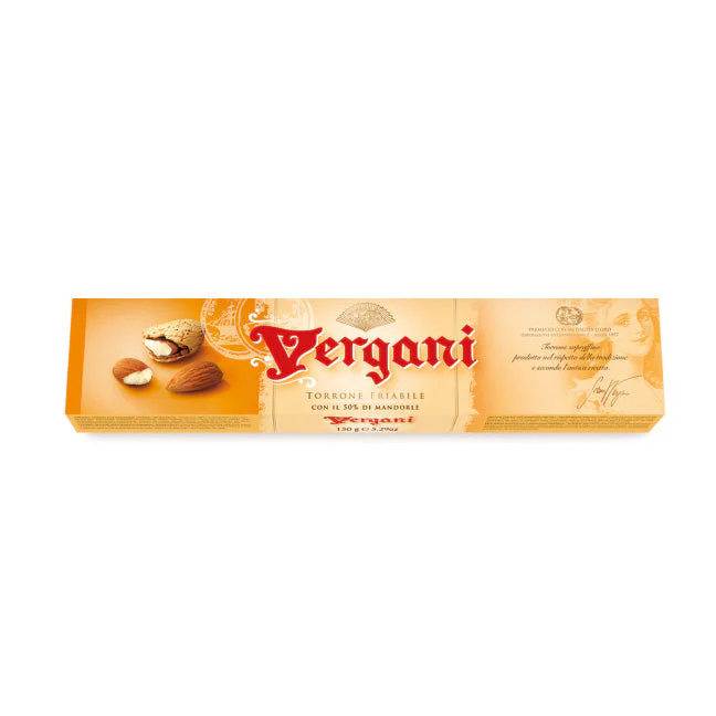 Vergani Hard Nougat w/ Almonds, 8.82 oz | 250g