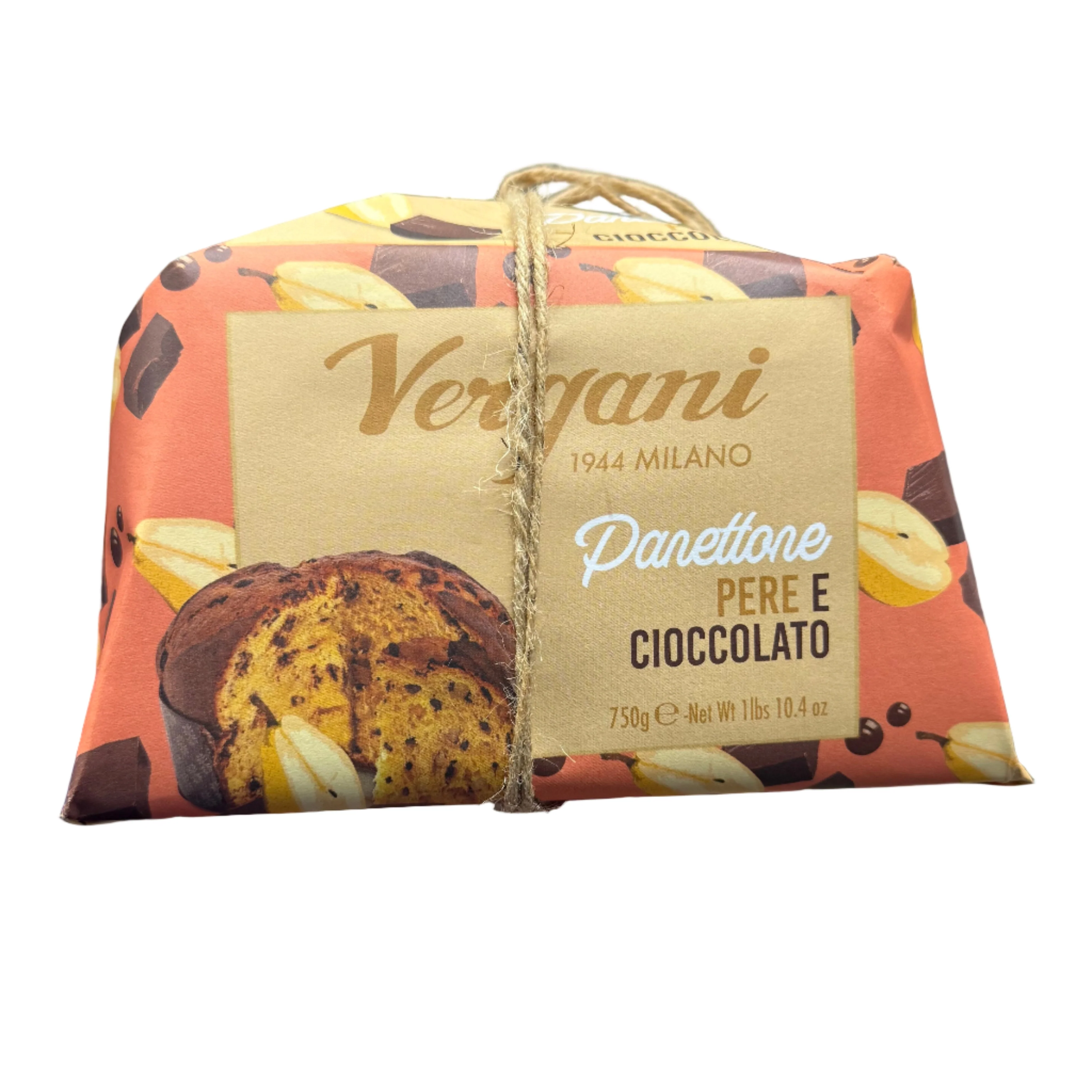 Vergani Panettone Pear & Chocolate, Gift Wrap, 750g - Image 2