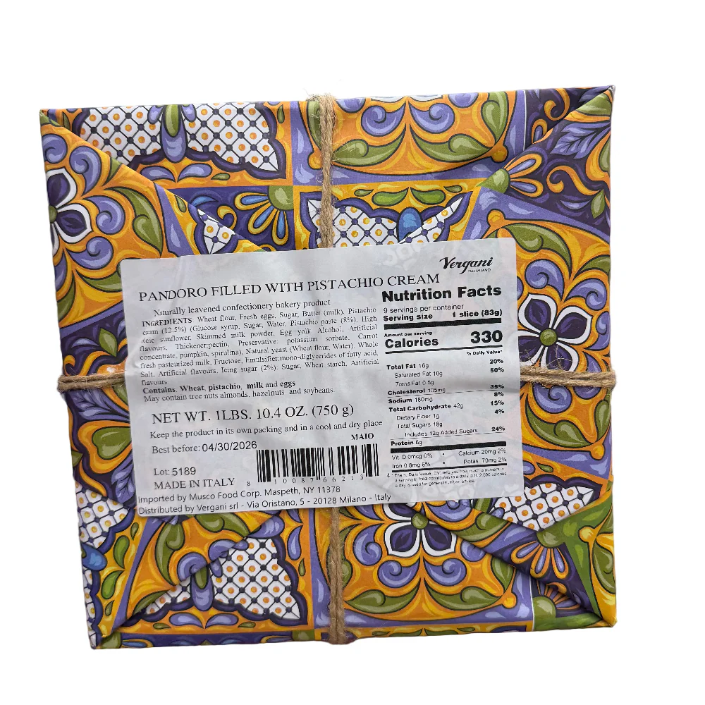Vergani Pistachio Pandoro, Gift Wrap, 750g - Image 3