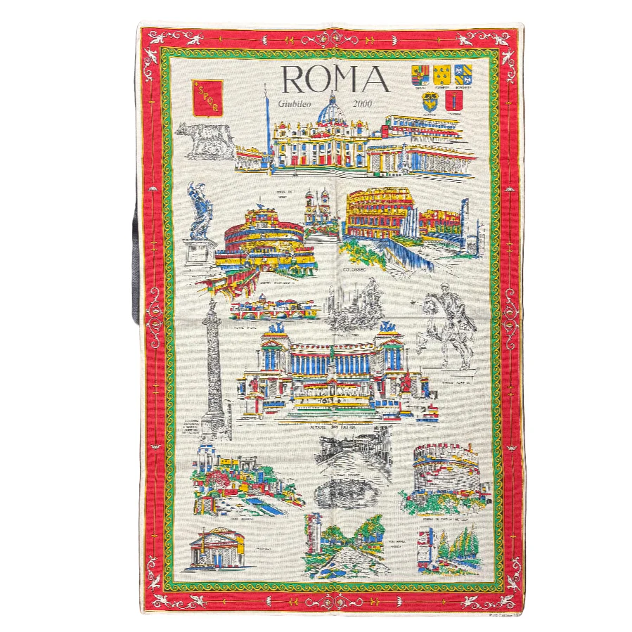 Vintage Cotton Tea Towel l Wall Hanging Region Historic Map Italy - Image 5